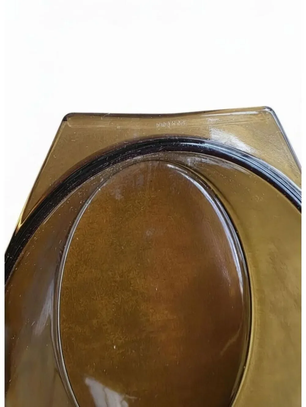 Vintage Arcopal France Amber Glass Oval Casserole Dish & Lid